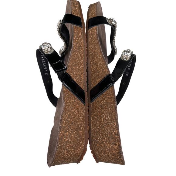 Mephisto Ivana Black Patent Leather Rhinestone Sandals 39 - Picture 16 of 16